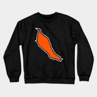 Denman Island in a Fresh Tangerine Orange - Bold and Colourful - Denman Island Crewneck Sweatshirt